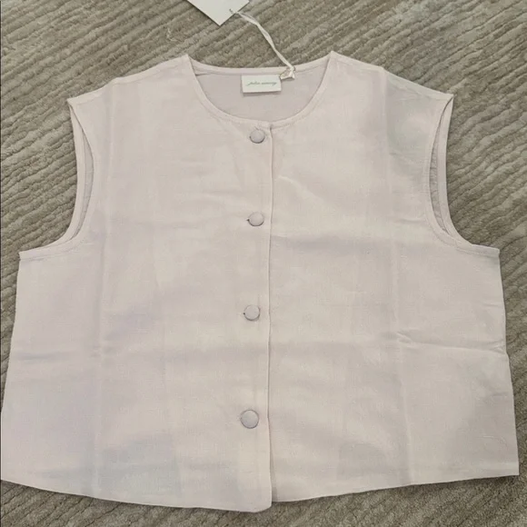 Julia Amory Blair Linen Top Shell Pink - Picture 3 of 3